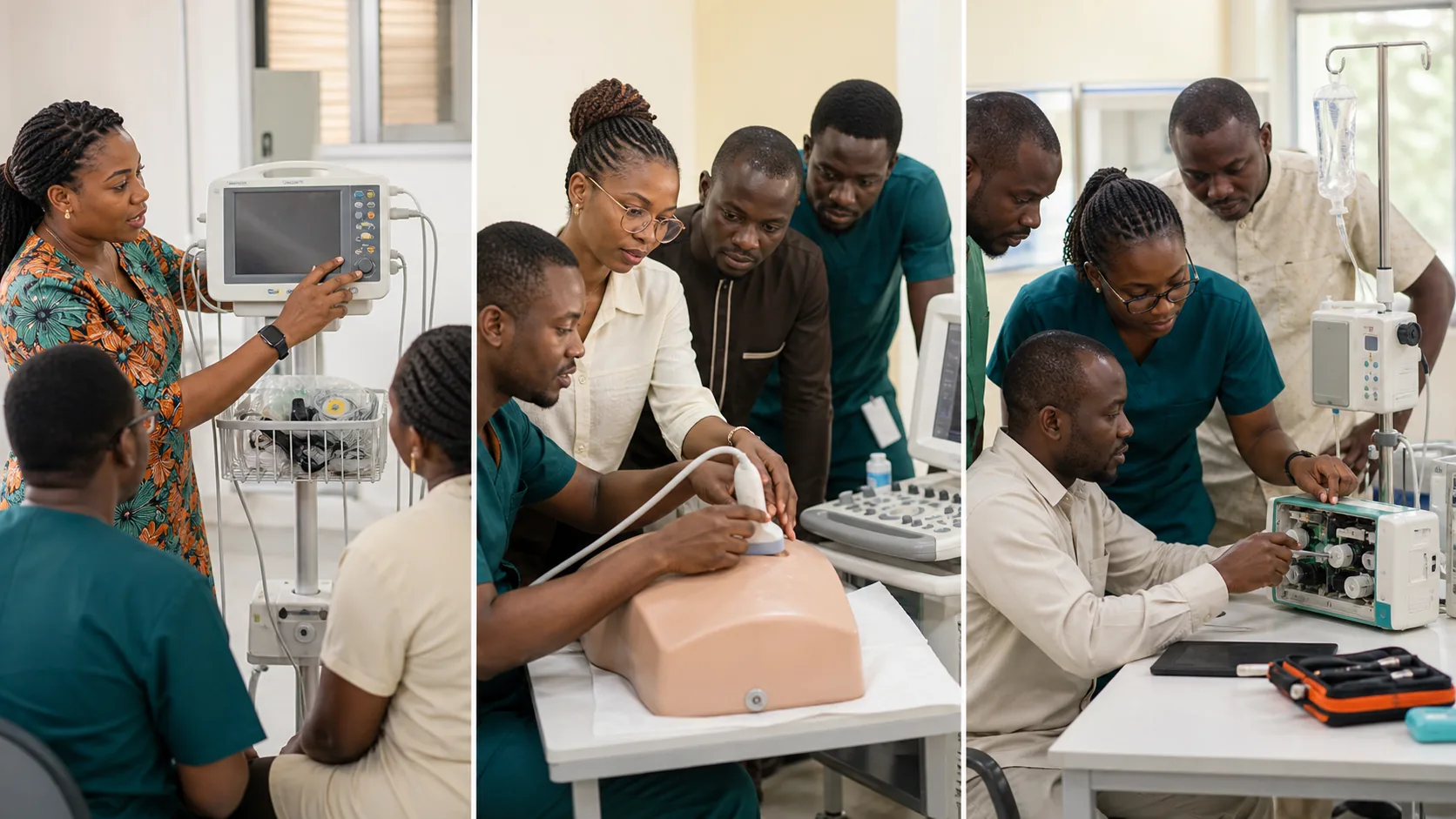 Formation pratique au monitorage, à l’échographie et au diagnostic de premier niveau