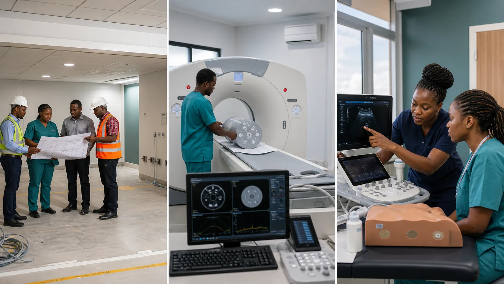 Préparation d’une salle de scanner, contrôles CT et formation en échographie